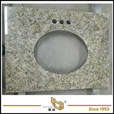 저렴 한 가격으로 DIY 할인 도매 브라질 골드 화강암 욕실 세 면 대 상판