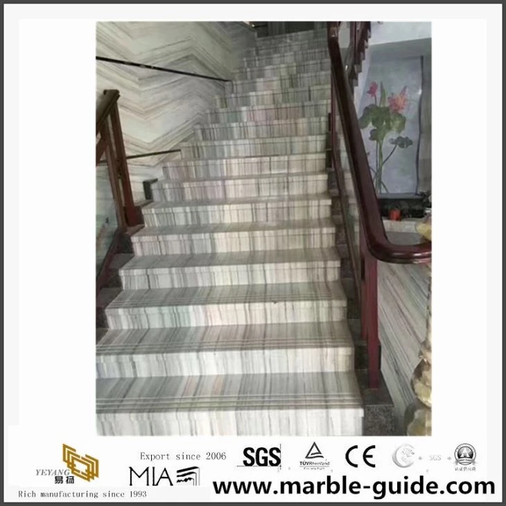 Building Materials China Light Blue Wood Grain Marble Slab For Floor Tiles Decoration