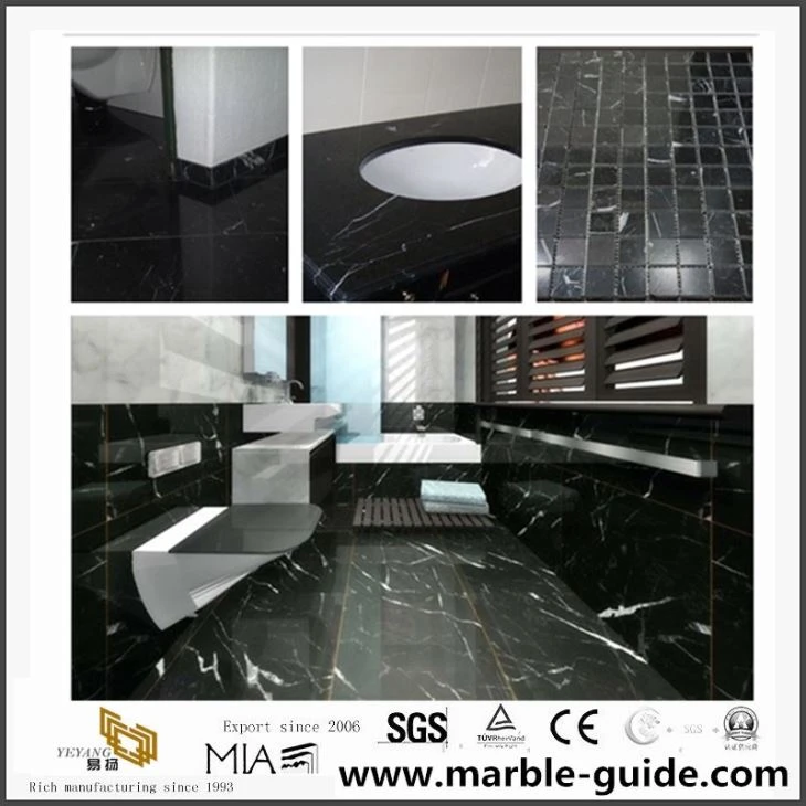 China Factory Natural Oriental Black Marble Slabs For Walll Cladding Tile, Stair,Interior Decoration Building