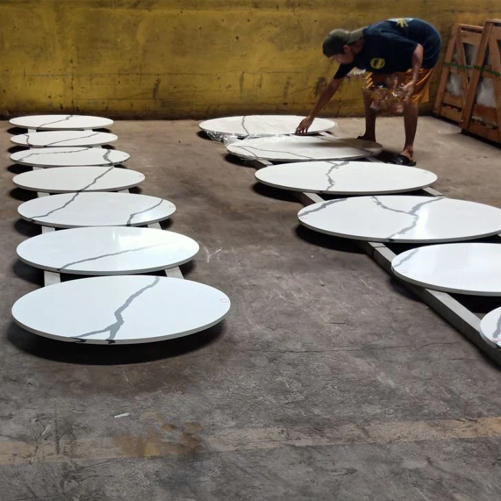 Calacatta Quartz Table Tops For Hotel