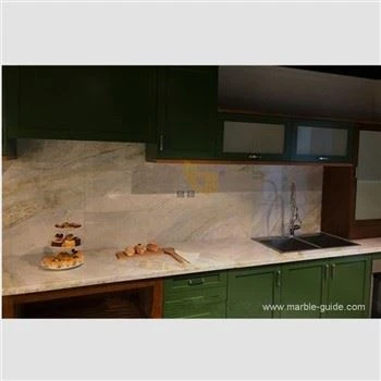 Sea Reef White Marble Kitchen Backsplash